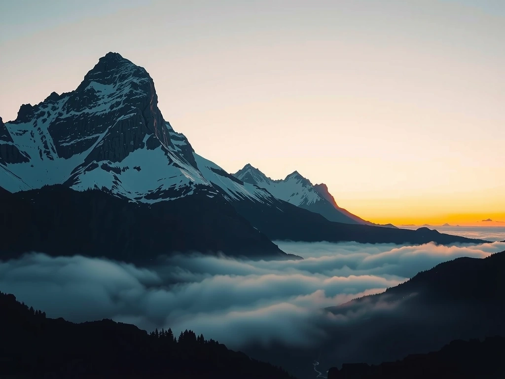 Paysage montagneux cristallin